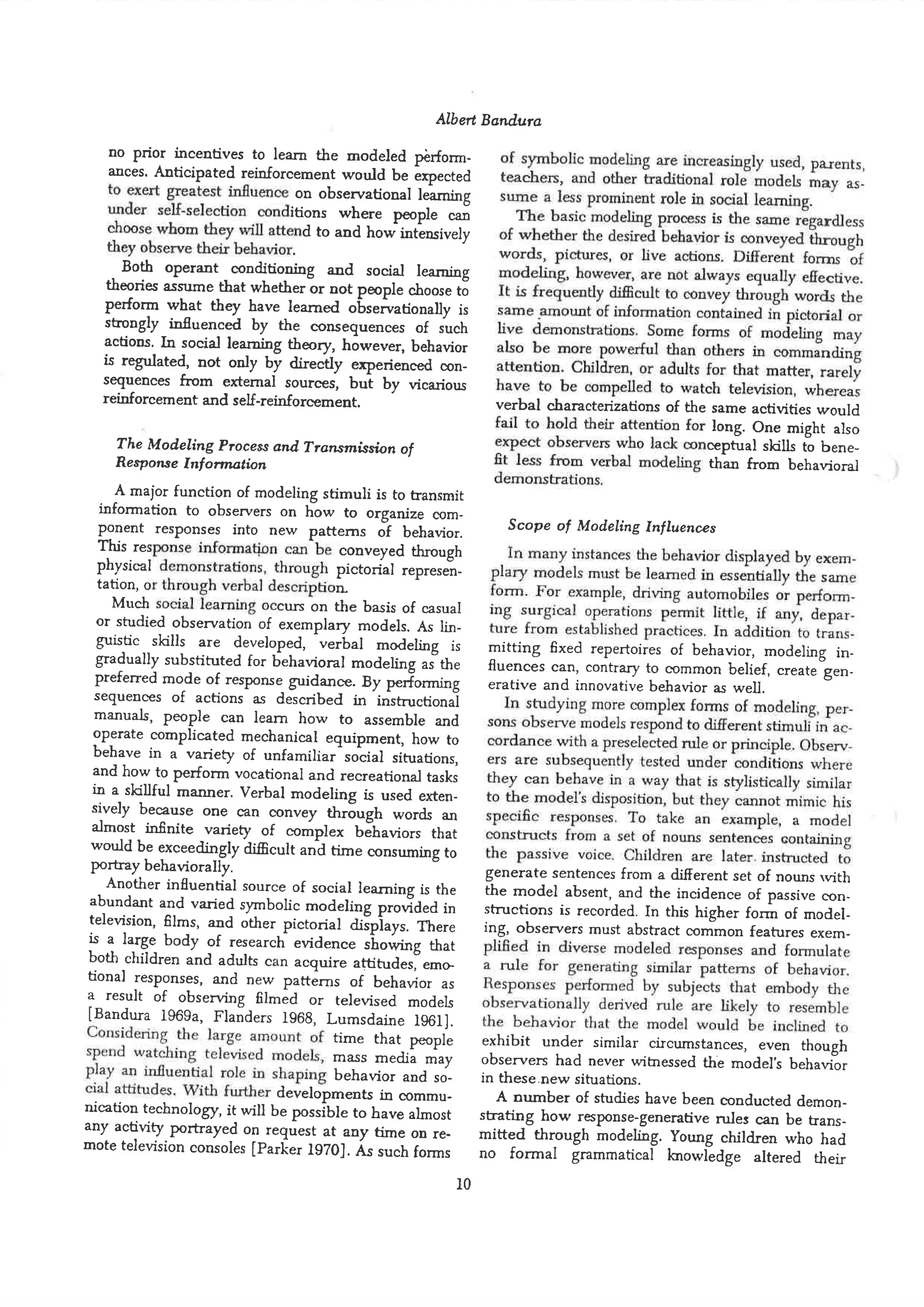 Social learning theory by albert bandura