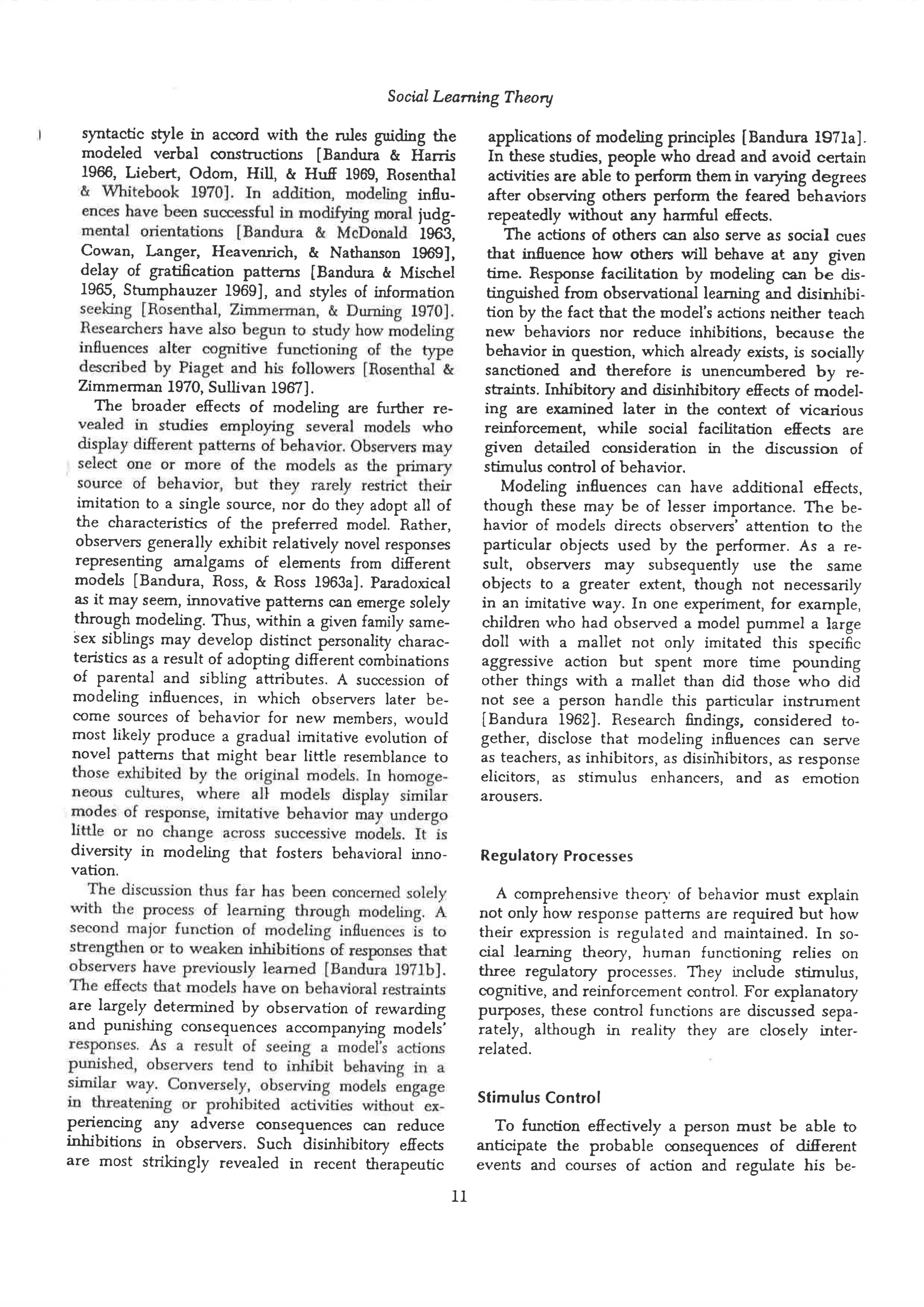 Social learning theory by albert bandura