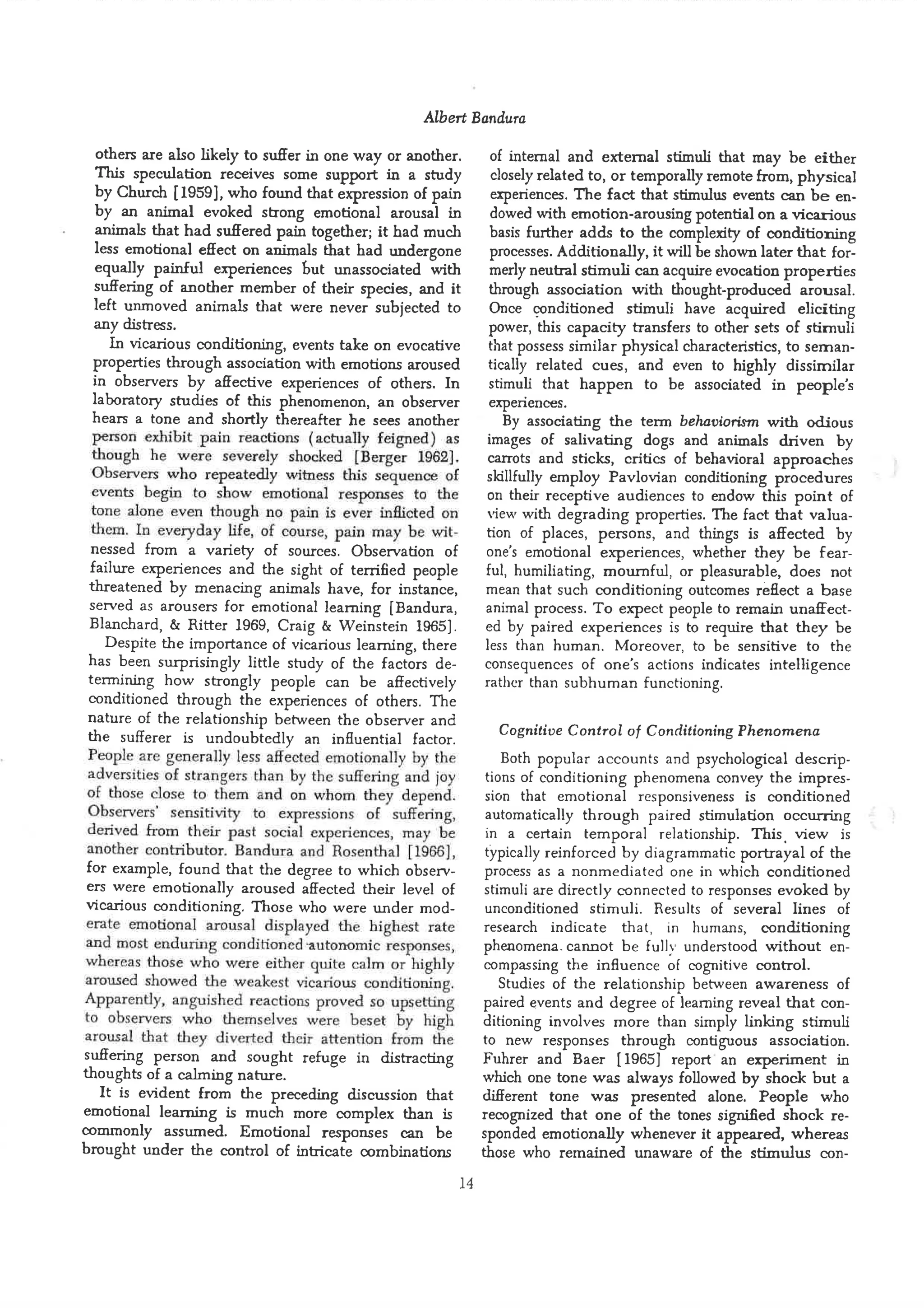 Social learning theory by albert bandura