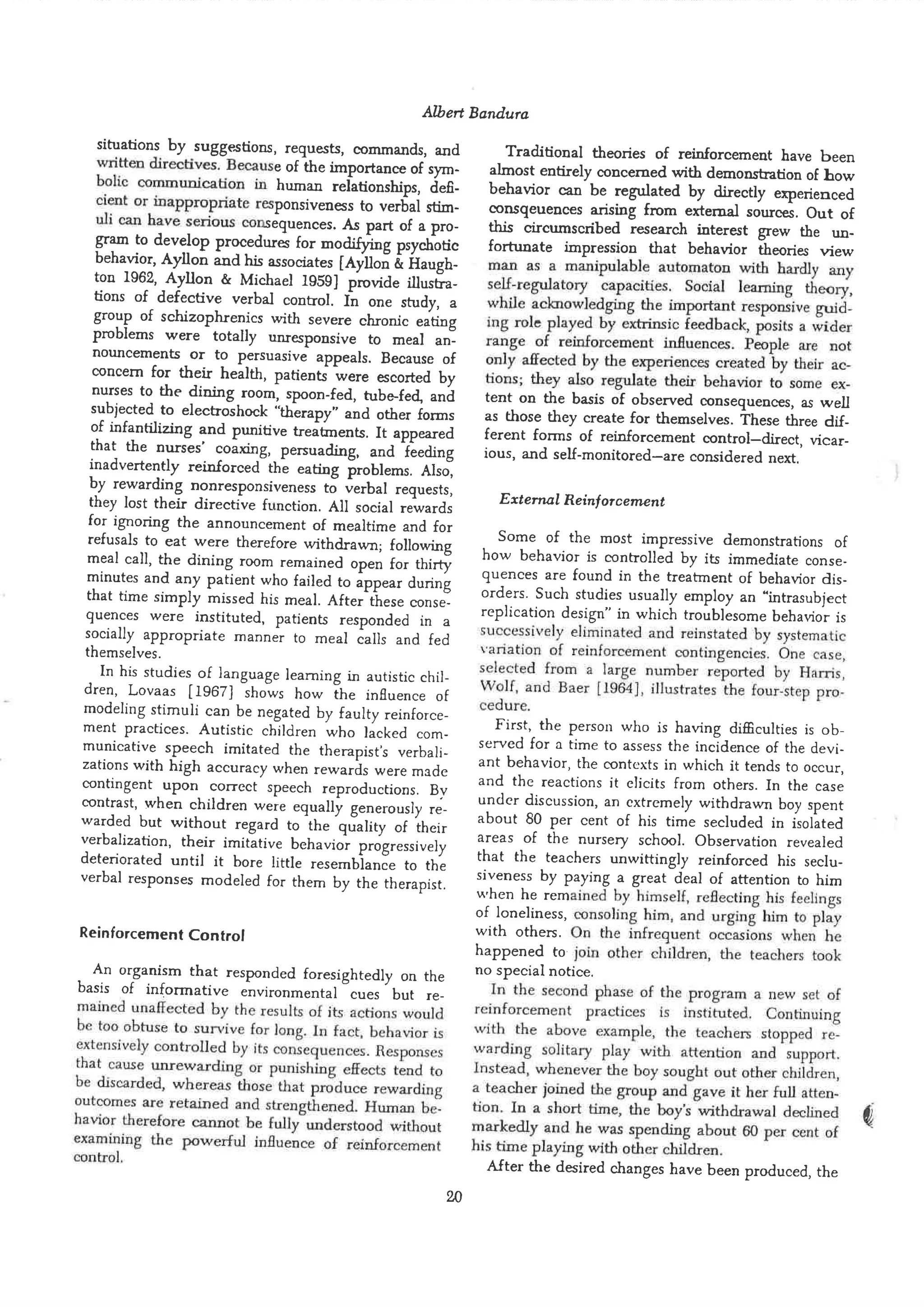 Social learning theory by albert bandura