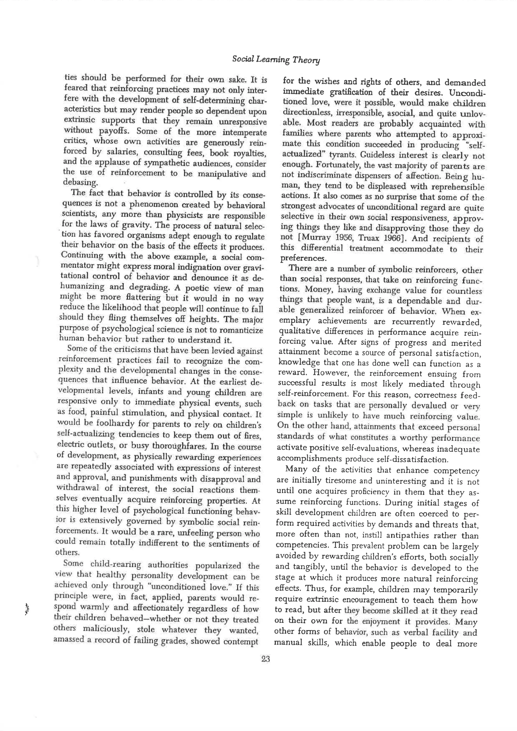 Social learning theory by albert bandura