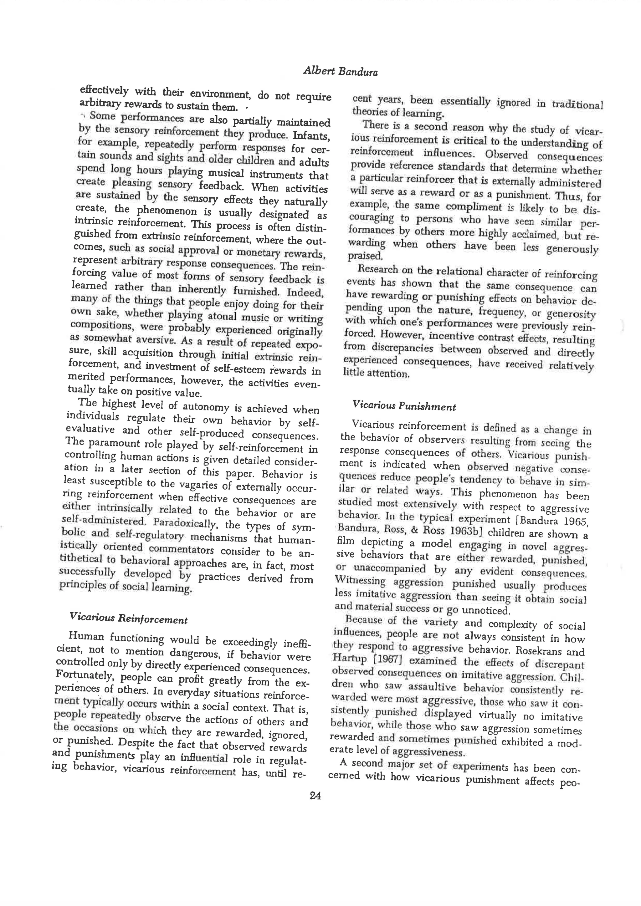 Social learning theory by albert bandura