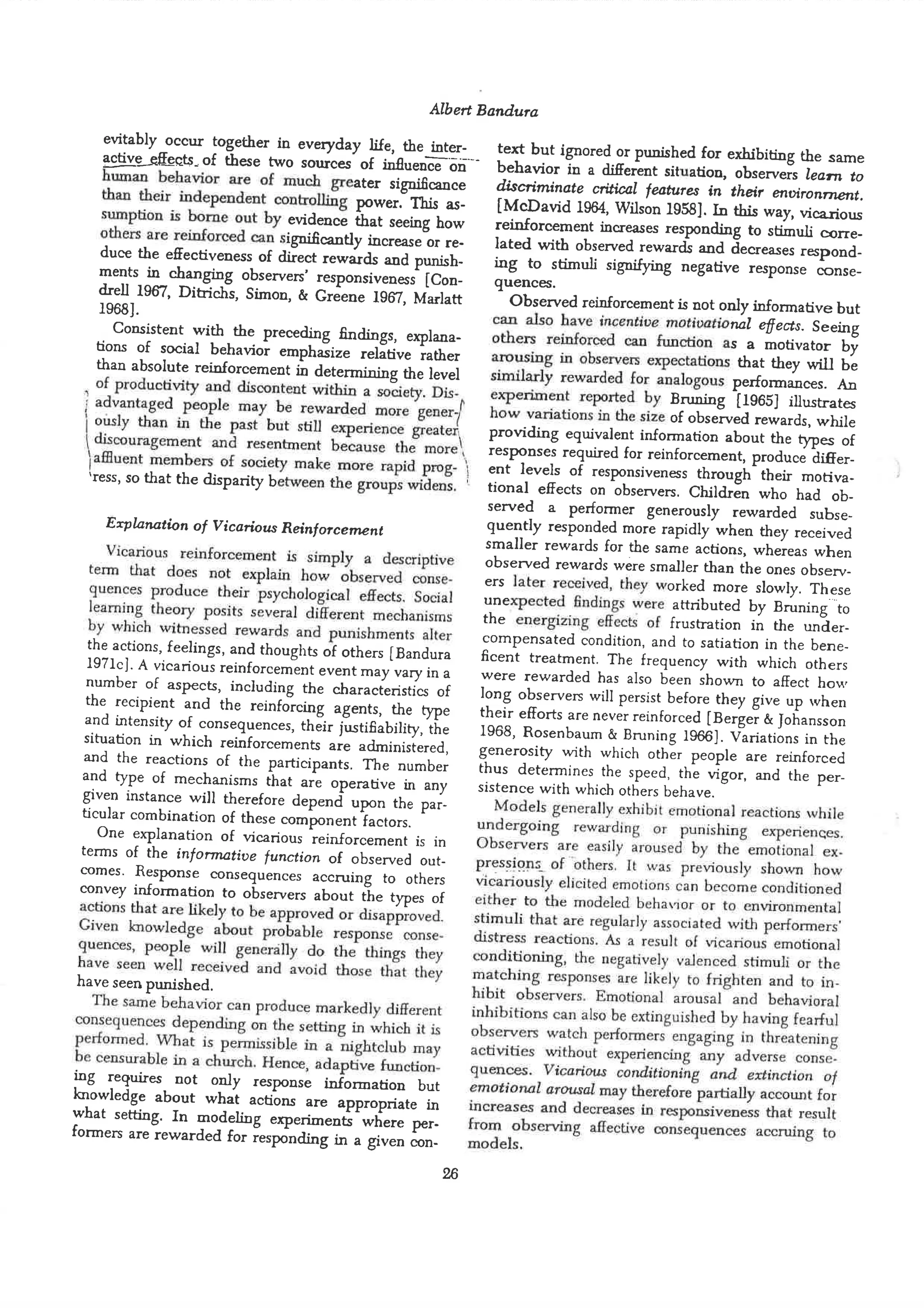 Social learning theory by albert bandura