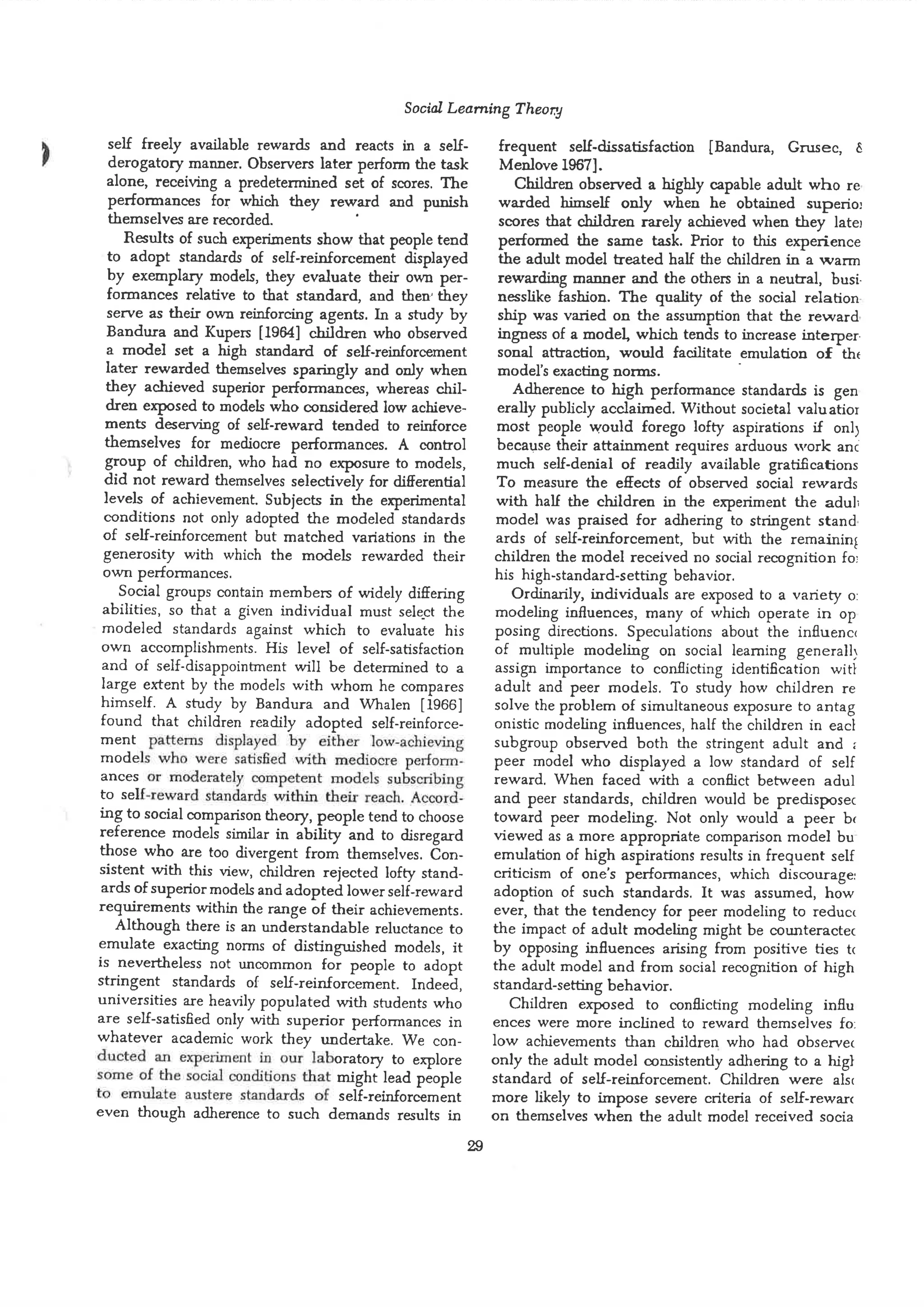 Social learning theory by albert bandura