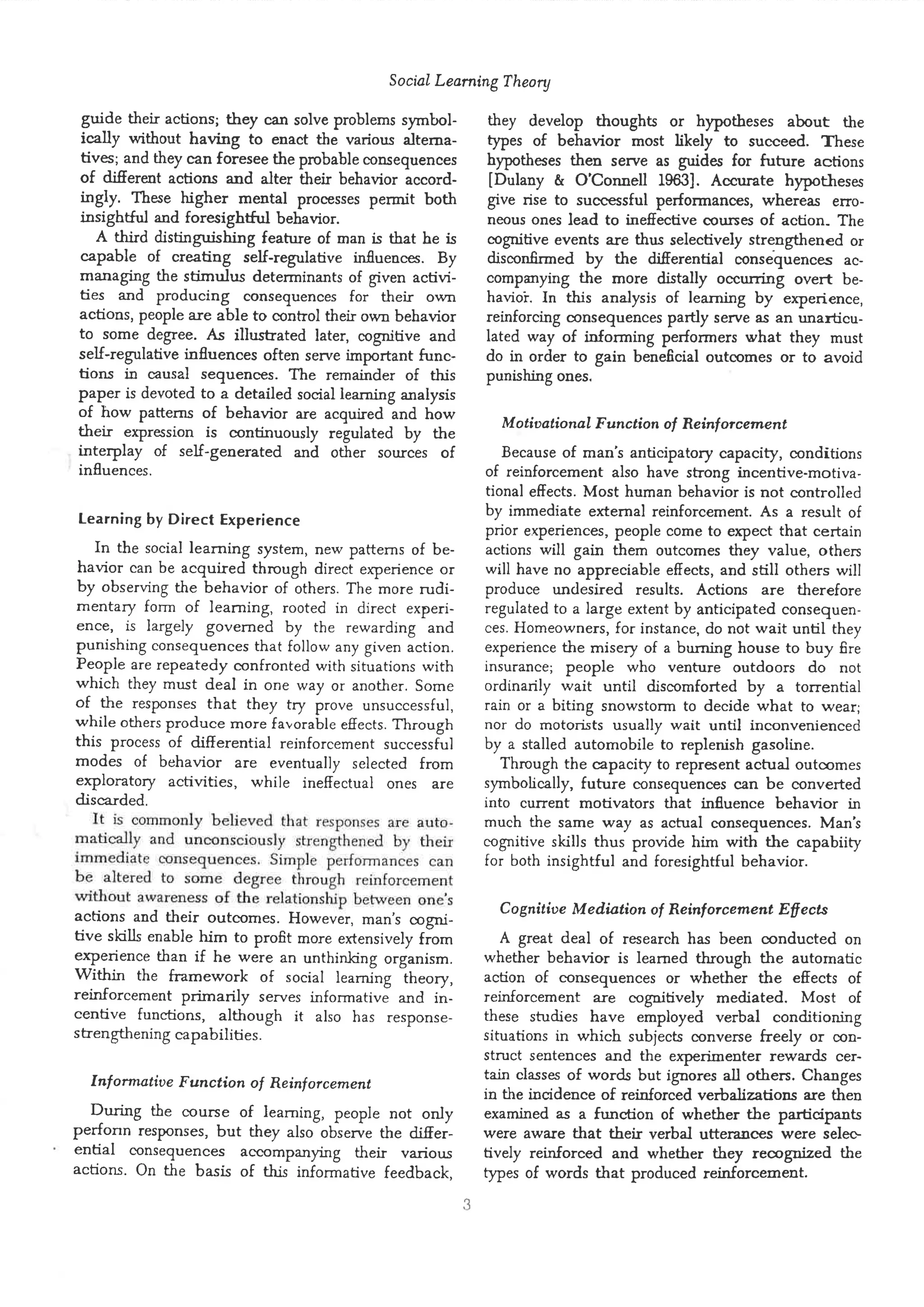 Social learning theory by albert bandura