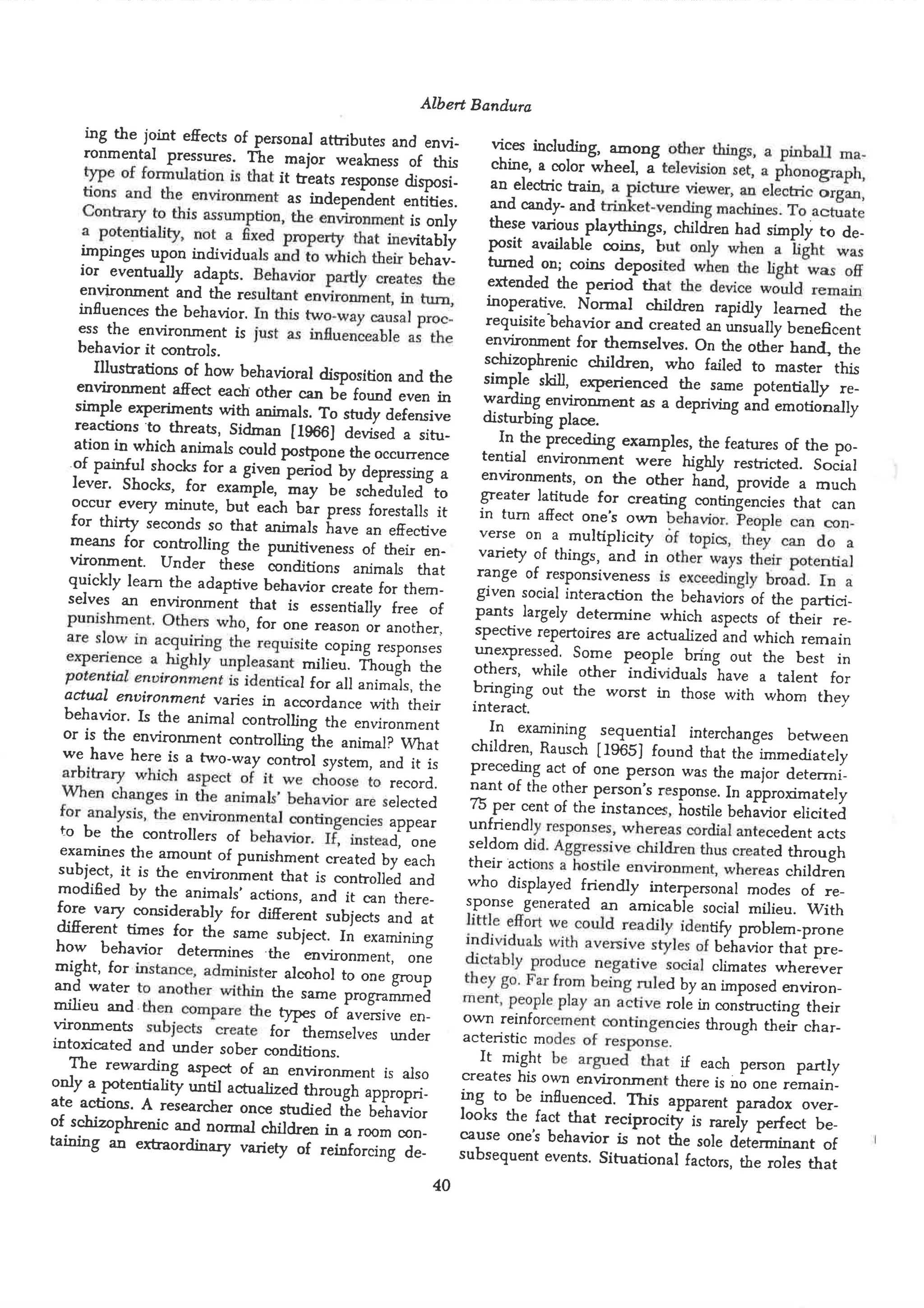 Social learning theory by albert bandura