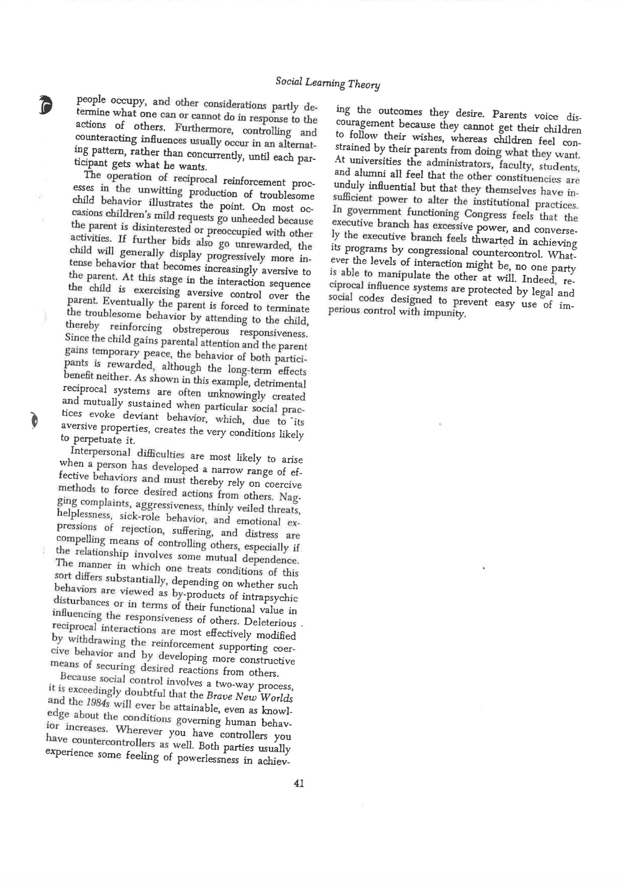 Social learning theory by albert bandura