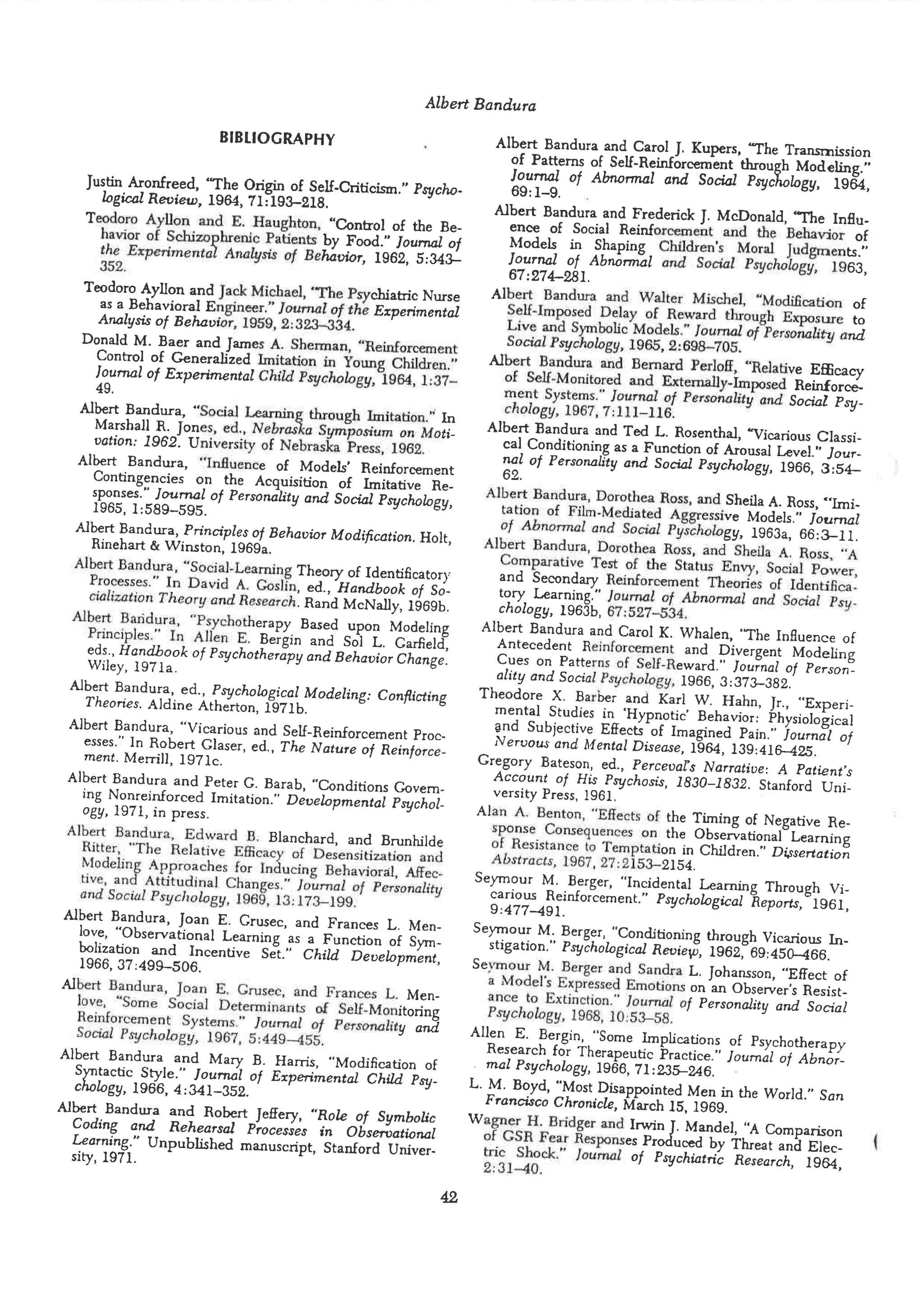 Social learning theory by albert bandura