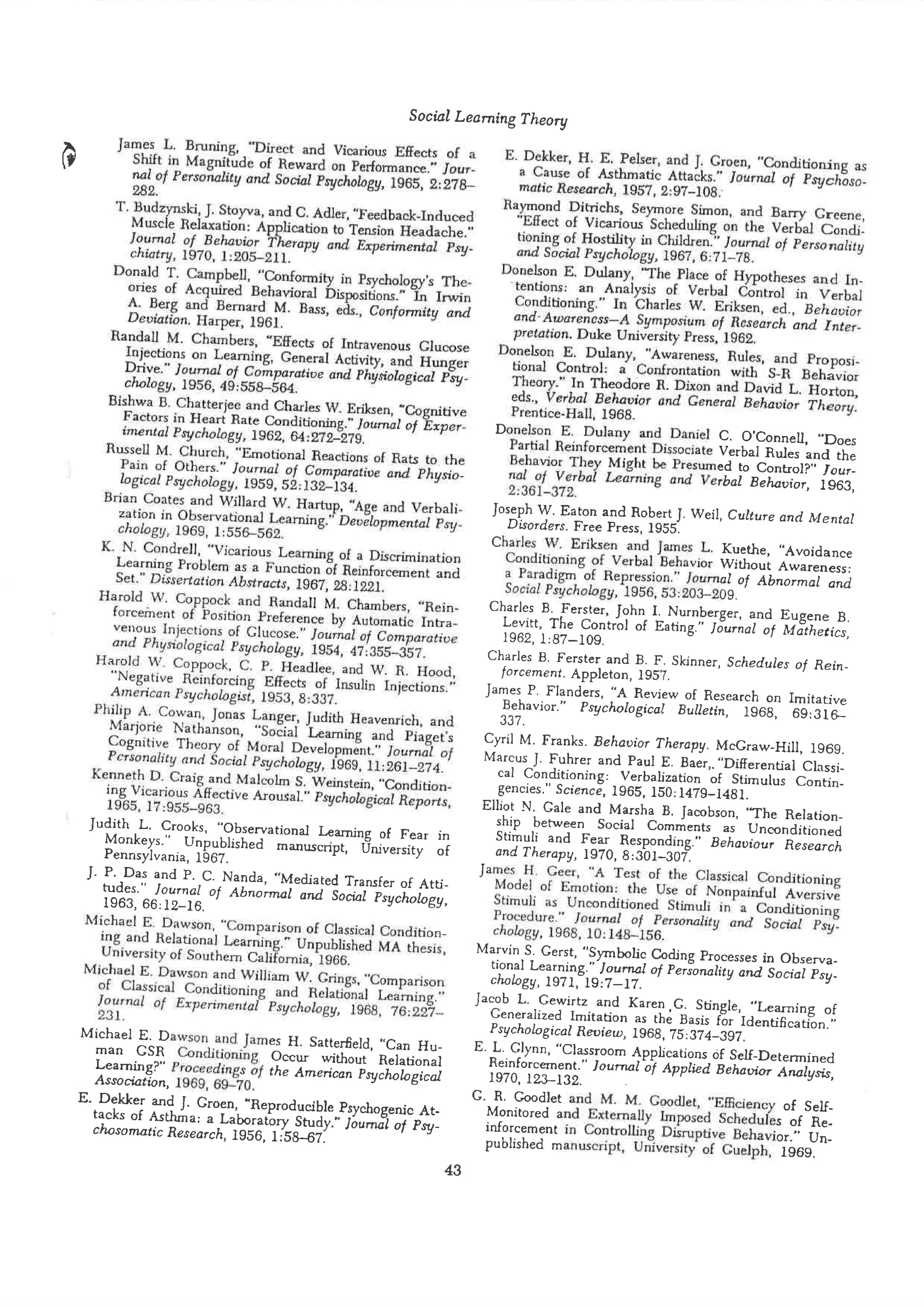 Social learning theory by albert bandura