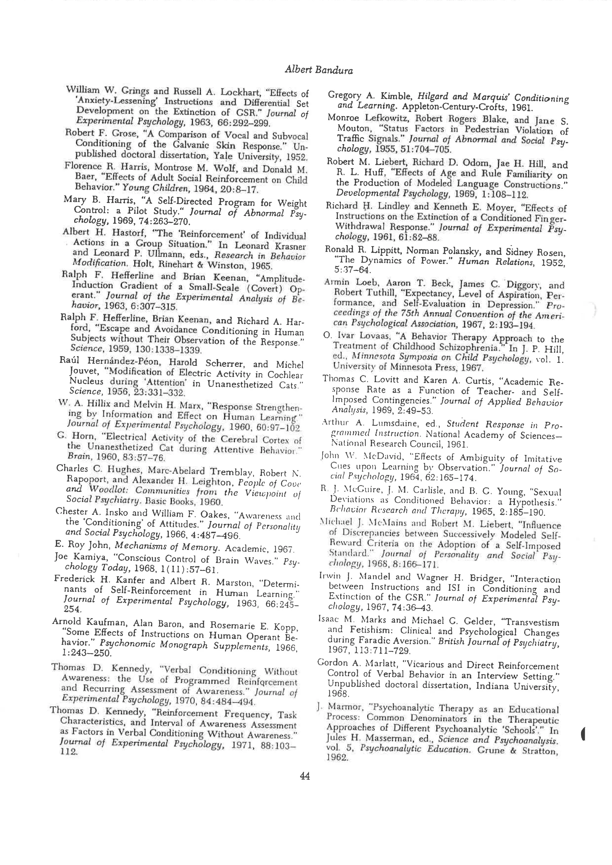 Social learning theory by albert bandura