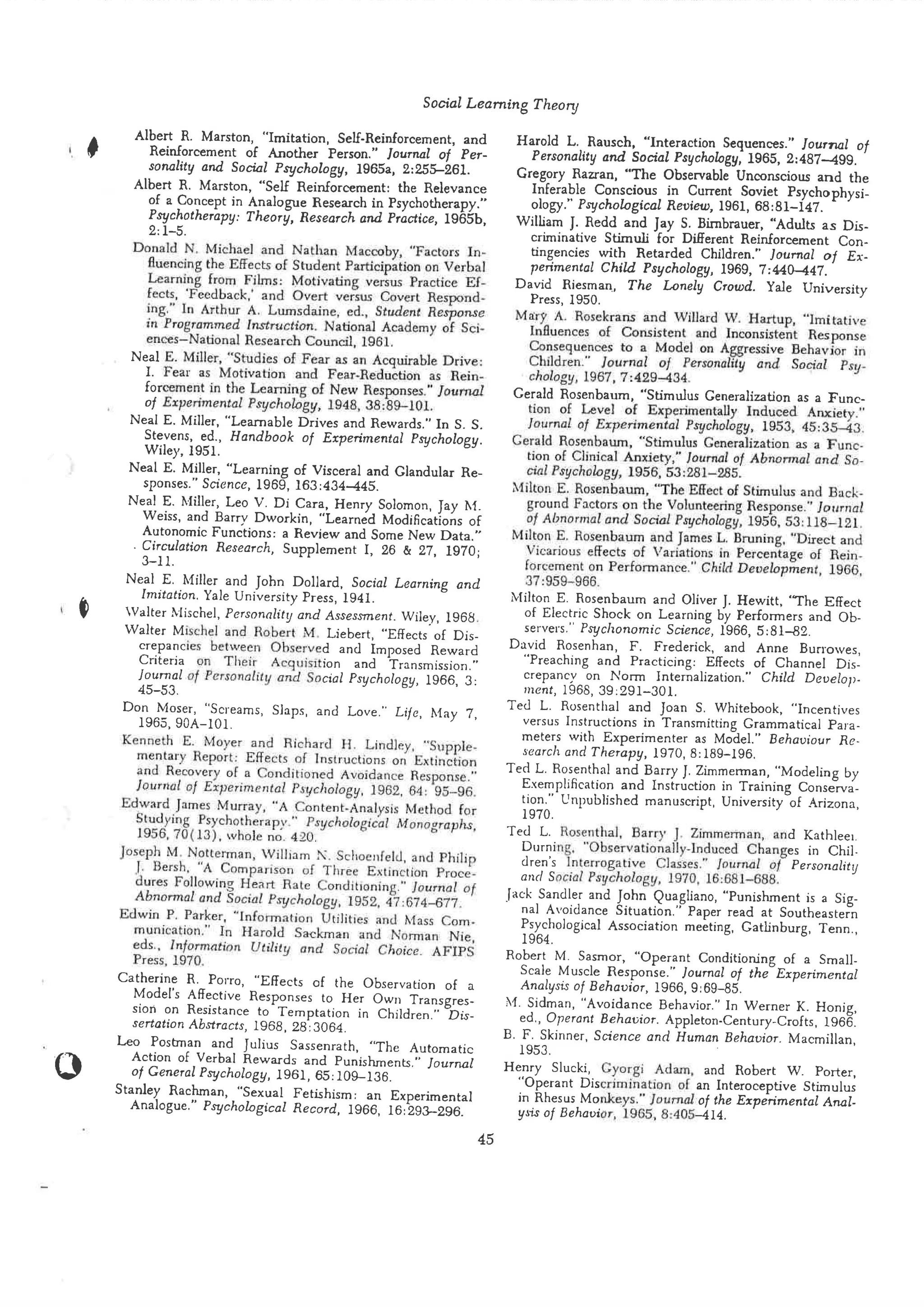 Social learning theory by albert bandura