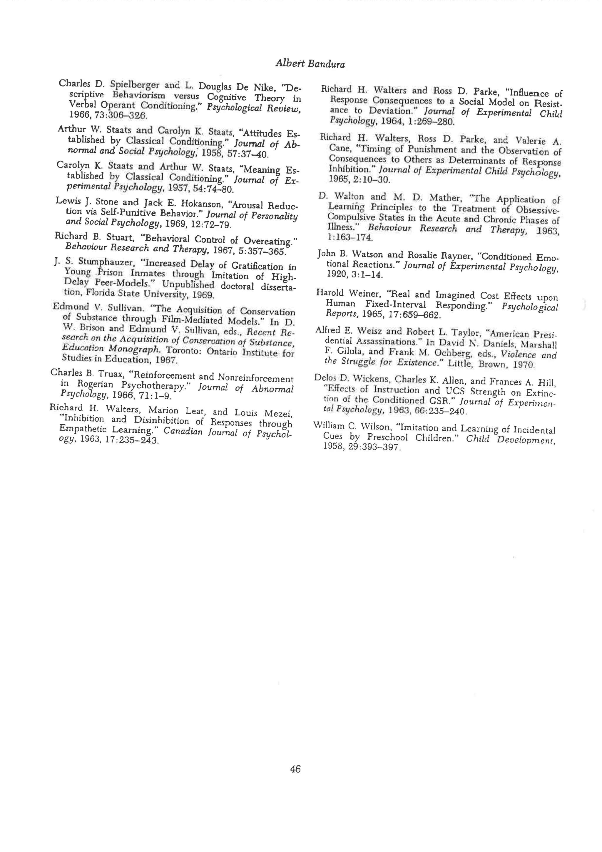 Social learning theory by albert bandura