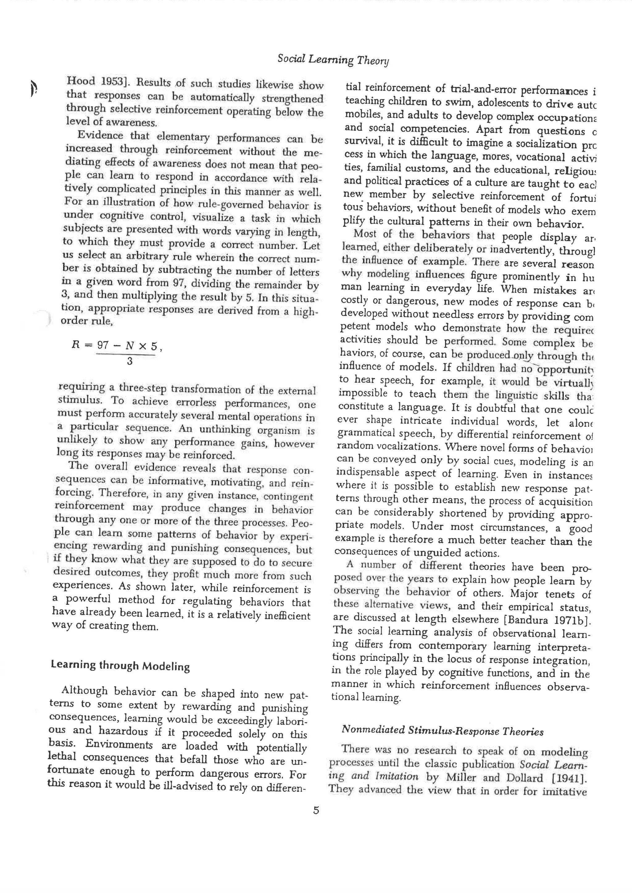 Social learning theory by albert bandura