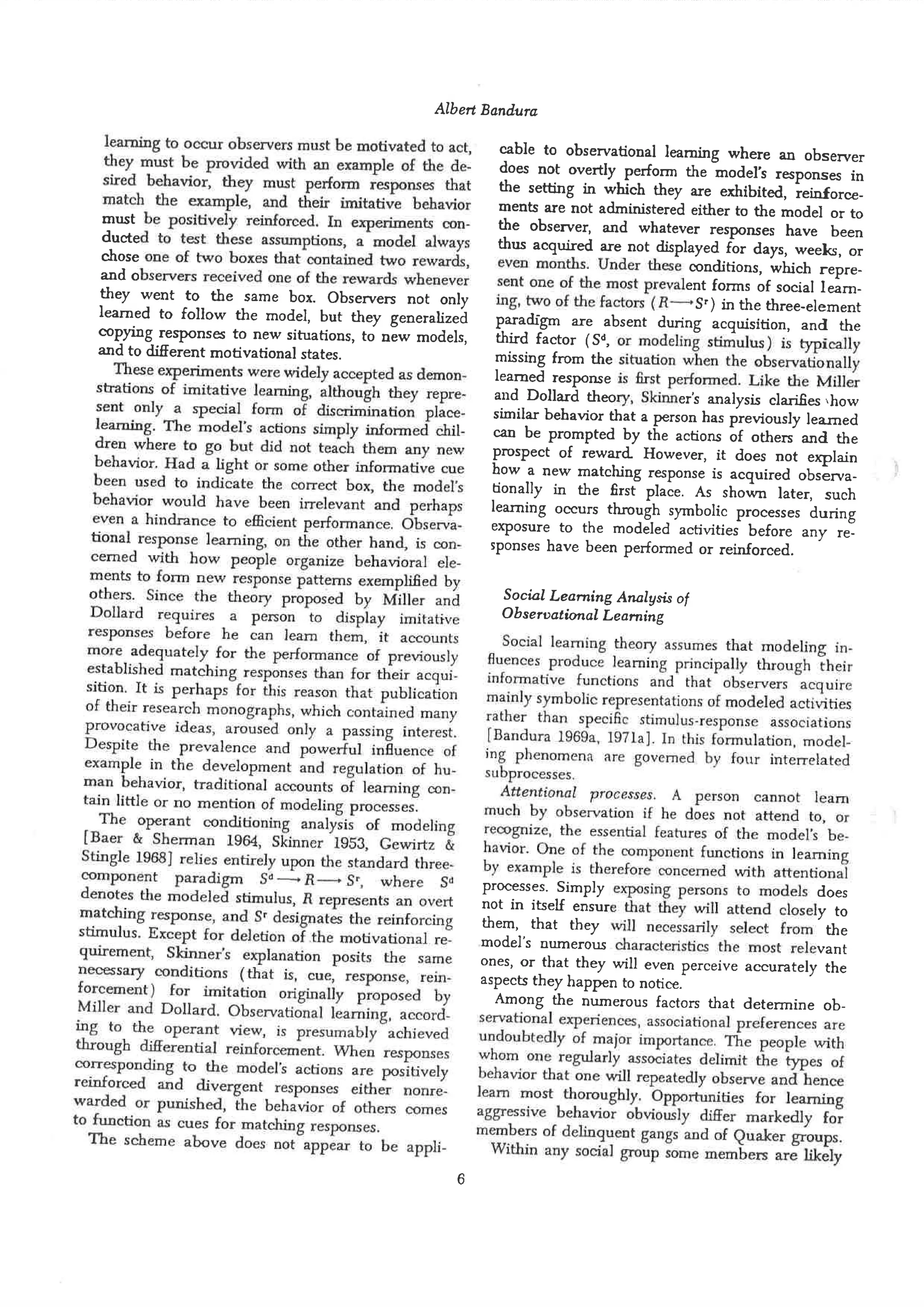 Social learning theory by albert bandura