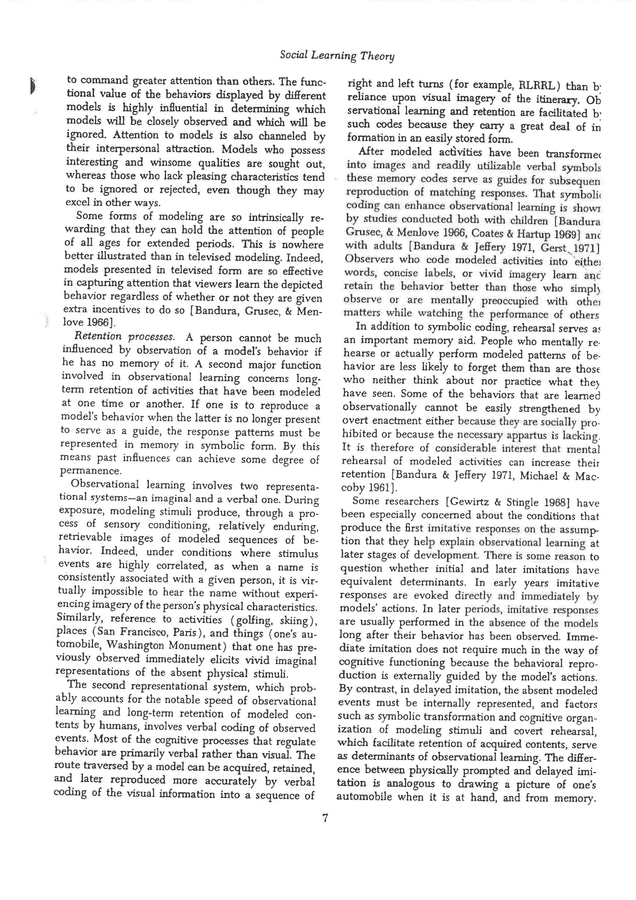 Social learning theory by albert bandura