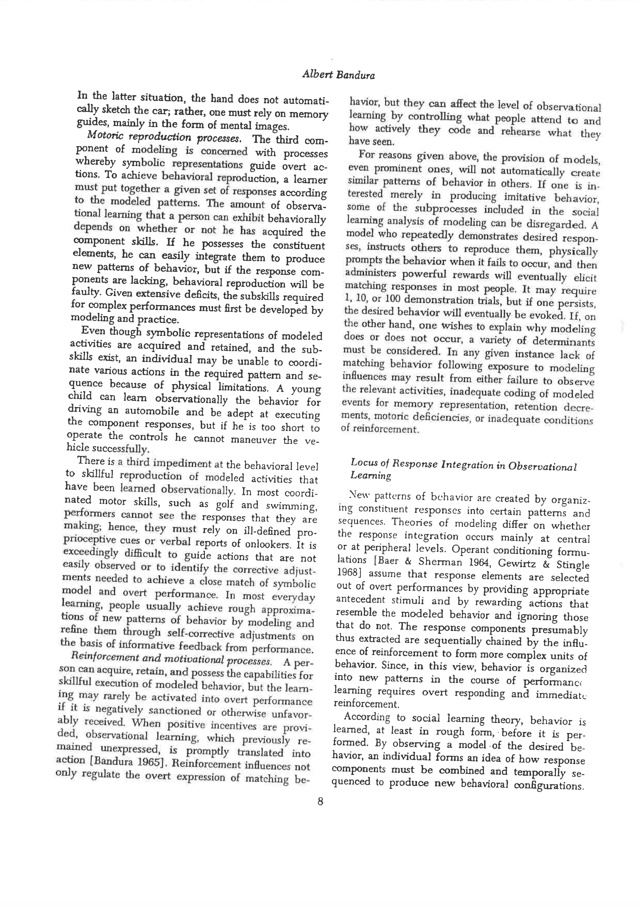 Social learning theory by albert bandura