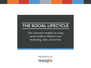 THE SOCIAL LIFECYCLE
New consumer insights on using
social media to improve your
marketing, sales, and service
PRESENTED BY
 