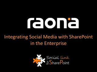 Integrating Social Media with SharePoint in the Enterprise 