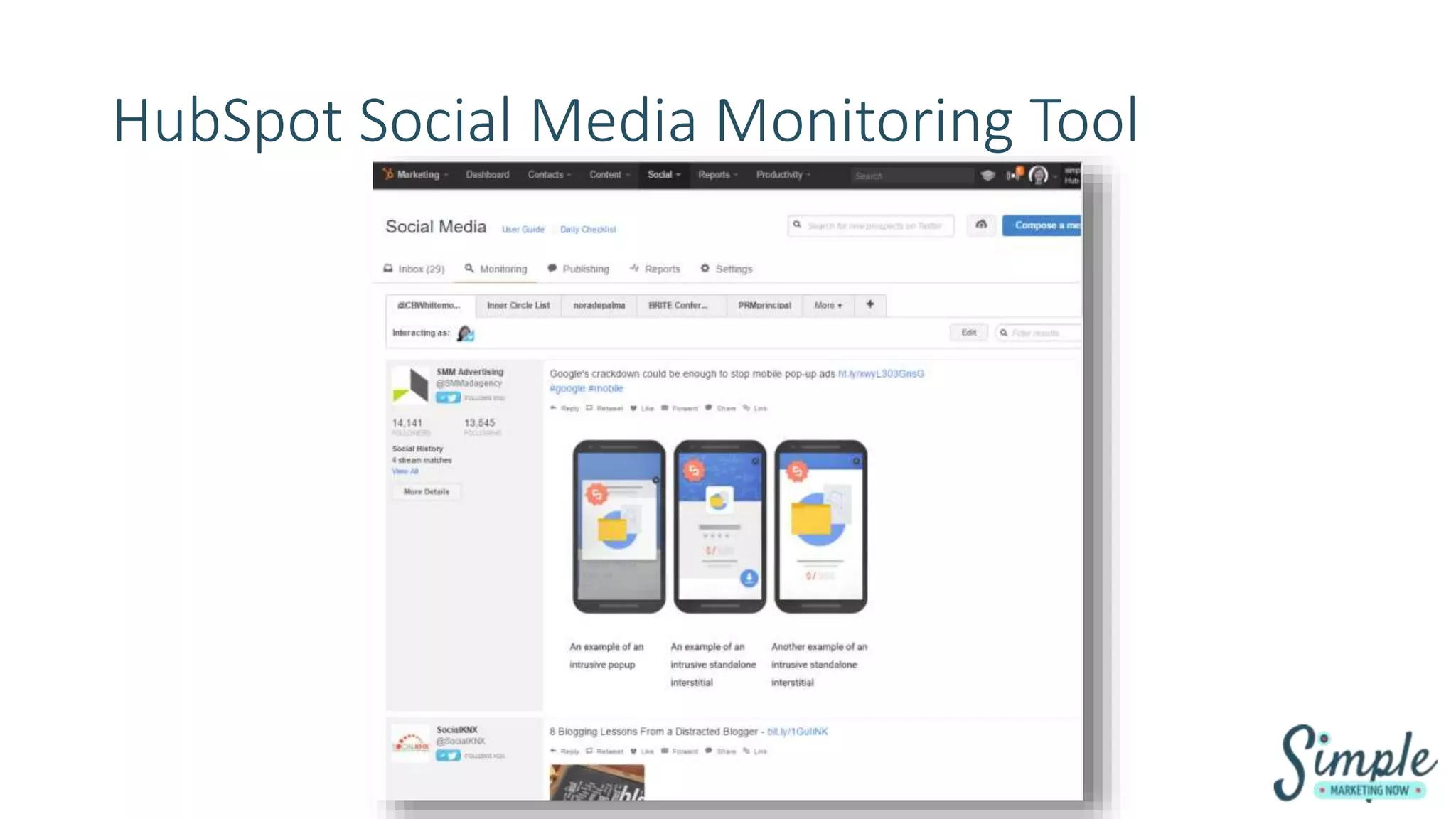 HubSpot Social Media Monitoring Tool
 