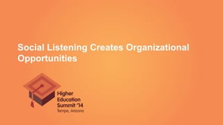 Social Listening Creates Organizational
Opportunities
 