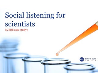 Social listening for
scientists
(A B2B case study)
 