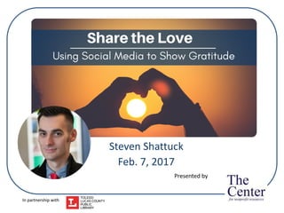 Steven Shattuck
Feb. 7, 2017
Presented by
In partnership with
 