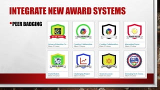 INTEGRATE NEW AWARD SYSTEMS
•PEER BADGING
 
