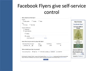 Facebook Flyers give self-service
            control
 