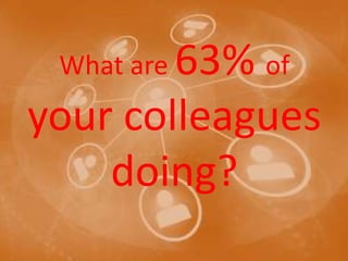 What are 63% of
your colleagues
doing?
 