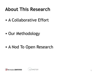 3
About This Research
• A Collaborative Effort
• Our Methodology
• A Nod To Open Research
 