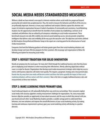 April 21, 2010



SOCIAL MEDIA NEEDS STANDARDIZED MEASURES
Without a doubt we have entered a new epoch in Internet evoluti...