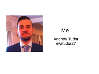 Me 
Andrew Tudor 
@atudor27 
 