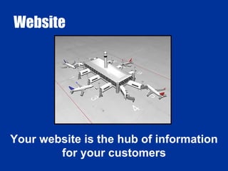 Website Your website is the hub of information for your customers