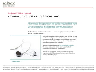 On Board PR Ecco Network  e-communication vs. traditional one 