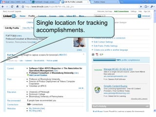 Single location for tracking accomplishments. 