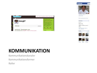 kommunikation<br />Kommunikationskanaler<br />Kommunikationsformer<br />Roller<br />