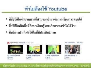• มีสื่อวีดีโอจานวนมากที่สามารถนามาจัดการเรียนการสอนได้
  • สื่อวีดีโอเป็นสื่อที่ศึกษาเรียนรู้และเกิดความเข้าใจได้ง่าย
  • มีบริการฝากไฟล์วีดีโอที่มีประสิทธิภาพ




ณัฐพล บัวอุไร [www.nattapon.com] โรงเรียนเตรียมอุดมศึกษาพัฒนาการ ลาลูกกา, สพม. 4 (ปทุมธานี)
 