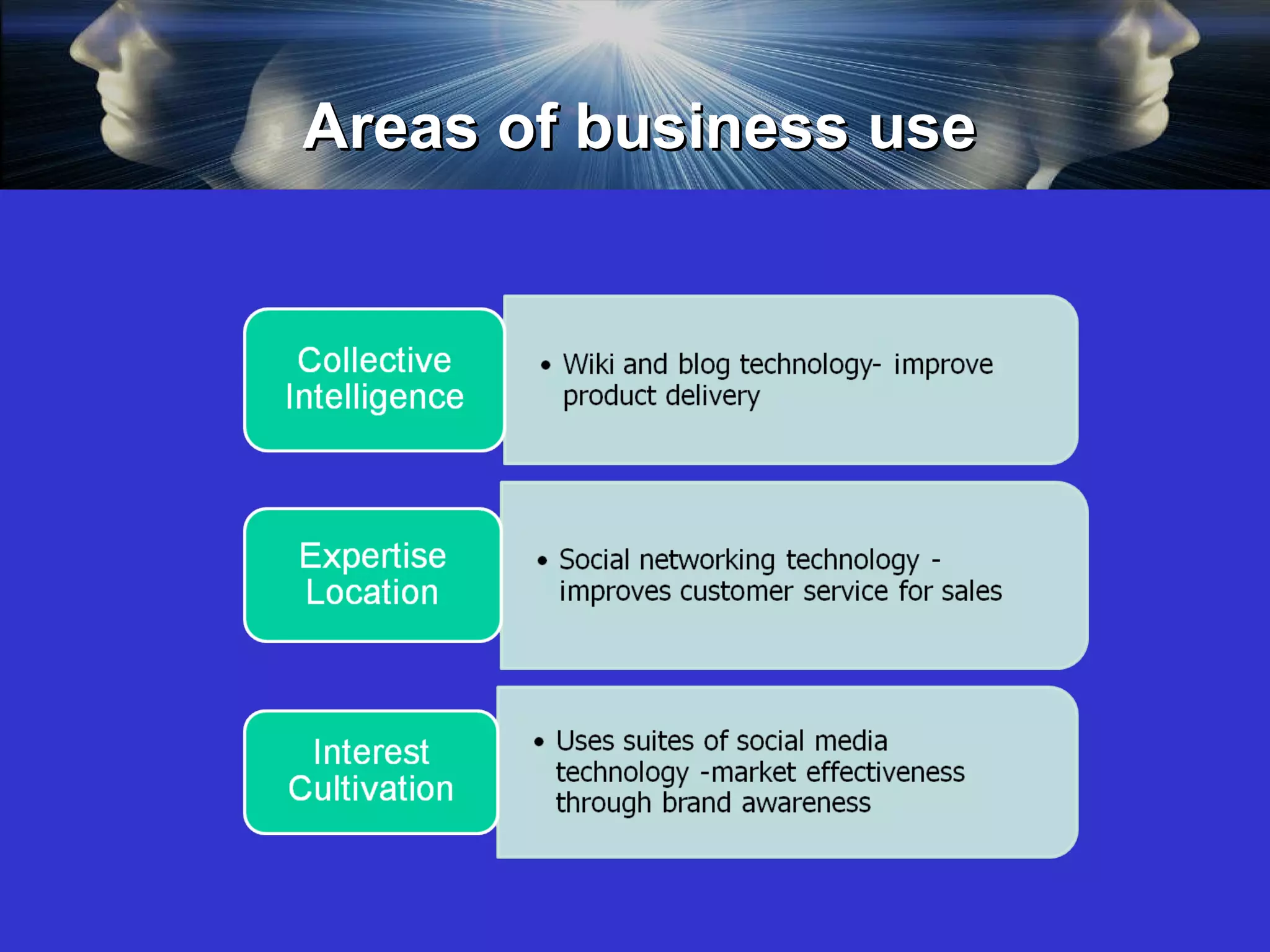 Areas of business use 