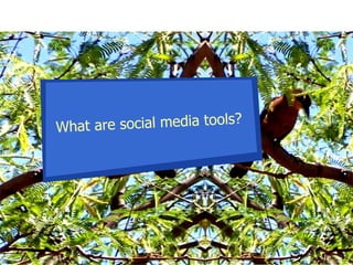 ?
What are social media tools




                                1
 