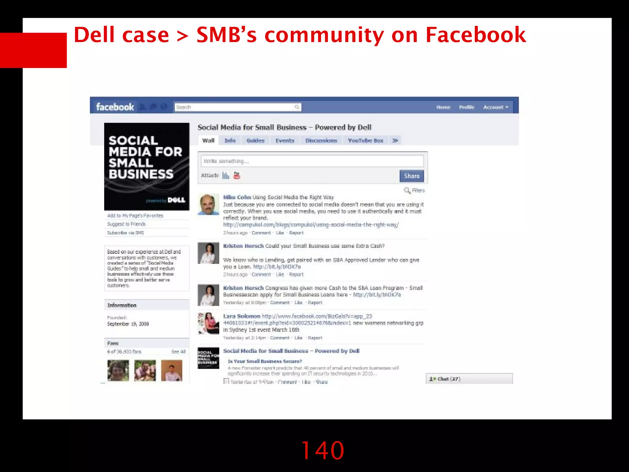 Dell case > SMB’s community on Facebook




                   140
 