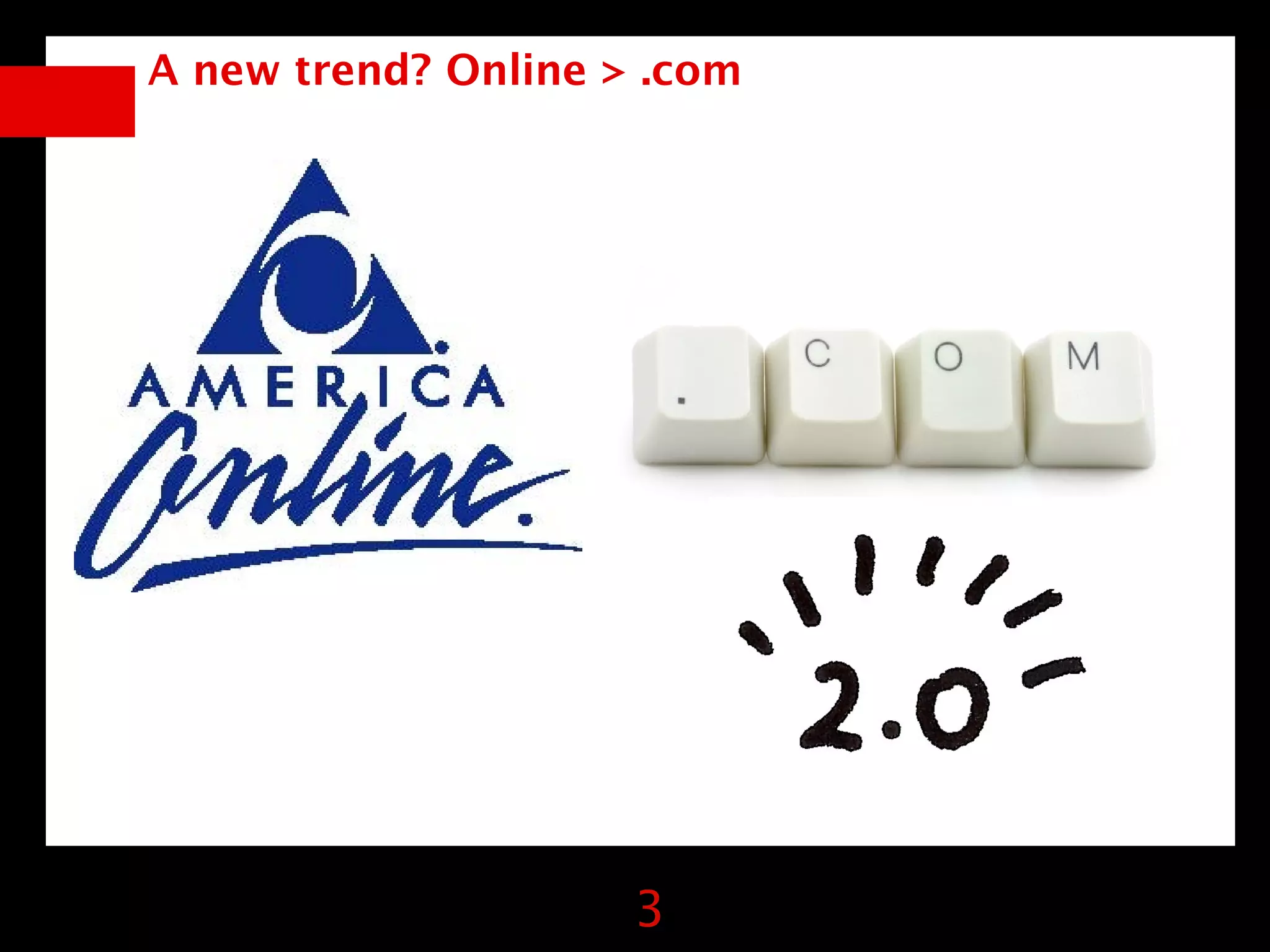 A new trend? Online > .com




                     3
 