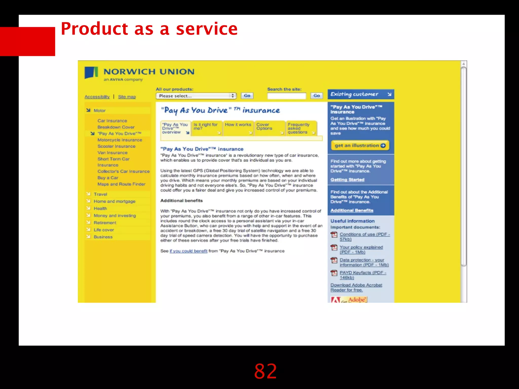 Product as a service




                       82
 