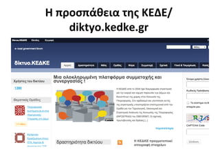 H	
  προσπάθεια	
  της	
  ΚΕΔΕ/	
  	
  
       diktyo.kedke.gr	
  
 