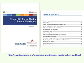http://www.idealware.org/reports/nonprofit-social-media-policy-workbook
 