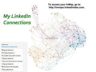 To access your InMap, go to
              http://inmaps.linkedinlabs.com.



My LinkedIn
Connections
 