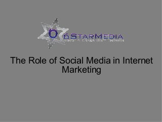 The Role of Social Media in Internet
Marketing

 
