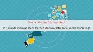 Building Insanely Great Products Social Media Demystified
Social Media Demystified
In 3 minutes you can learn the steps to successful social media marketing!
 