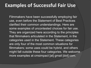 Fair Use Examples Facebook Social media | PPTX