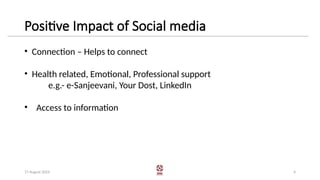 The Impact of Social Media on Health: Benefits, Risks, and Solutions | PPTX