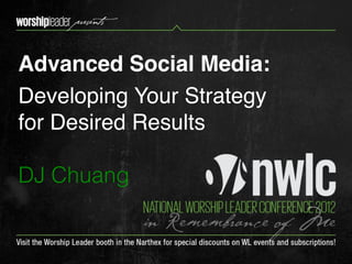 Advanced Social Media:
Developing Your Strategy
for Desired Results

DJ Chuang
 